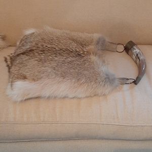 Large Coyote purse with natural horn